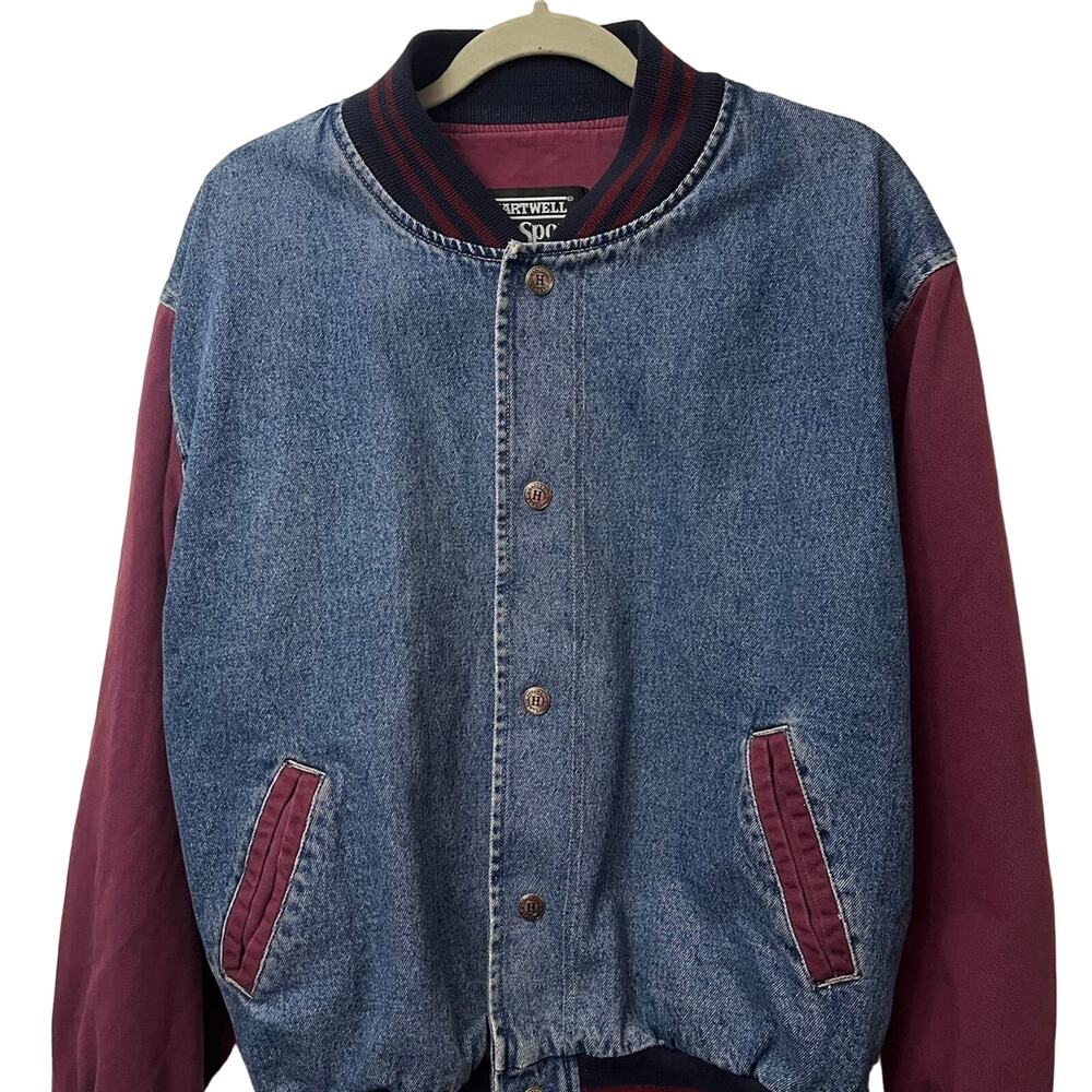 Vintage Hartwell ViaSport denim varsity jacket